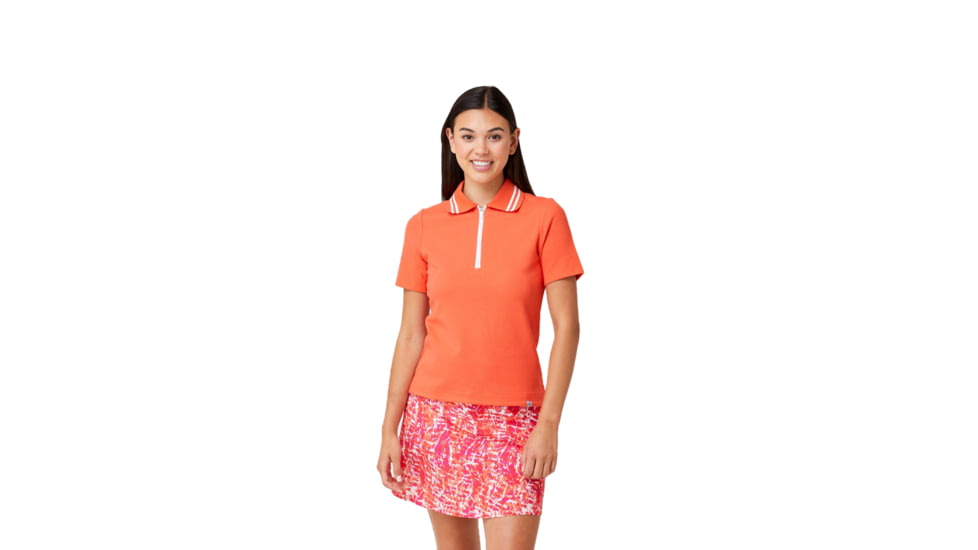 Krimson Klover Dina 1/4 Zip Polos - Womens, Coral, Extra Small, S23129-622-XS