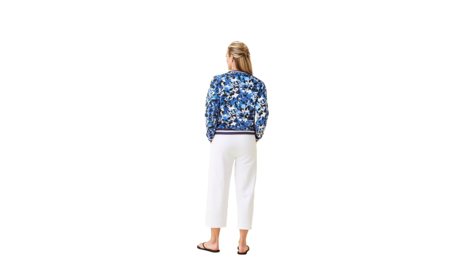 Krimson Klover Holly Crewneck Sweaters - Womens, Floral S. Blue, Large, S23155P-658-L