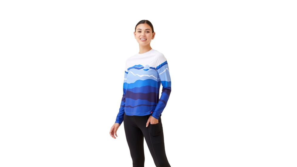 Krimson Klover Sara Long Sleeve Sunshirts - Womens, Landscape S. Blue, Extra Large, S23145-668-XL
