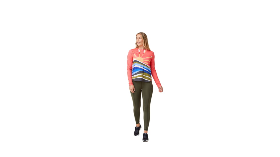 Krimson Klover Sara Long Sleeve Sunshirts - Womens, Sunburst Coral, Small, S23145-692-S