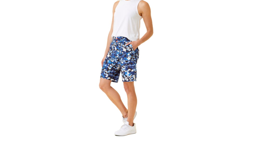 Krimson Klover Sienna 11in Inseam Shorts - Womens, Floral S. Blue, Extra Small, S23103-658-XS