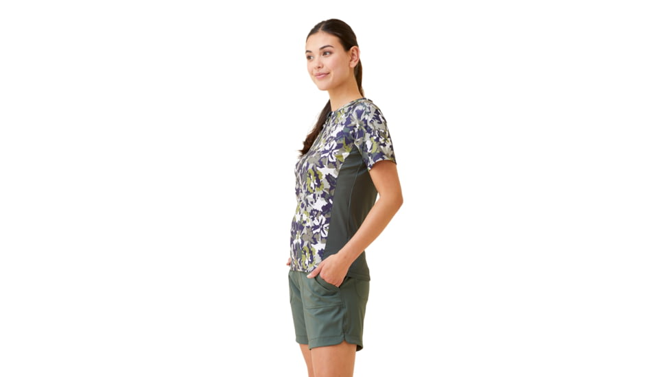 Krimson Klover Vida Jersey T-Shirts - Womens, Floral Forest, Extra Small, S23108-670-XS