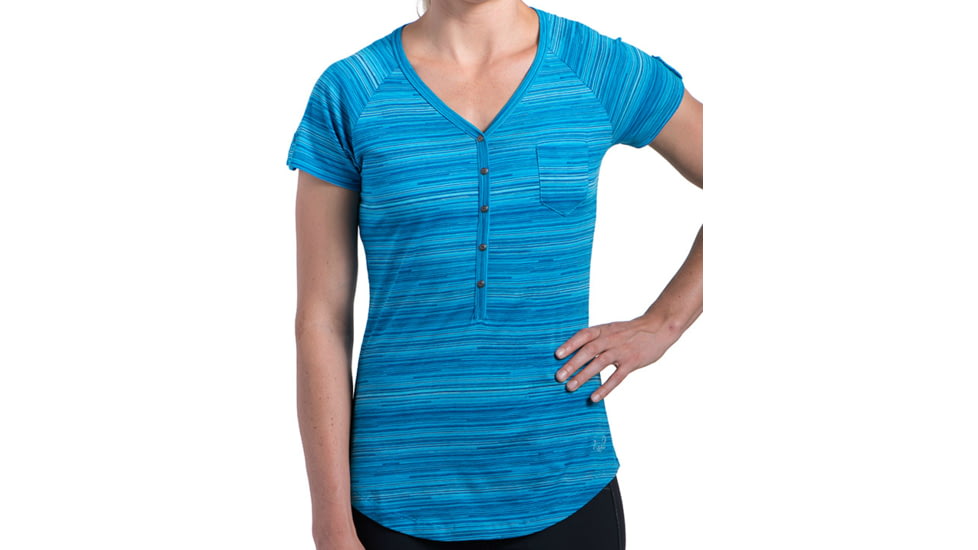 Bella SS - Womens-Swiss Blue Stripe-X-Large