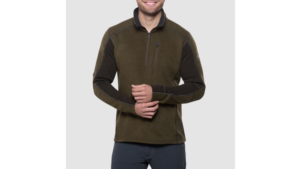 Kuhl Interceptr 1/4 Zip - Mens-Olive Charcoal-Small