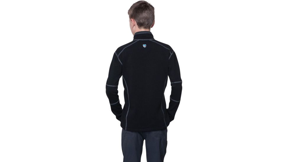 Kuhl Revel 1/4 Zip - Kids, Black/Steel, Large, 3507-BKST-L