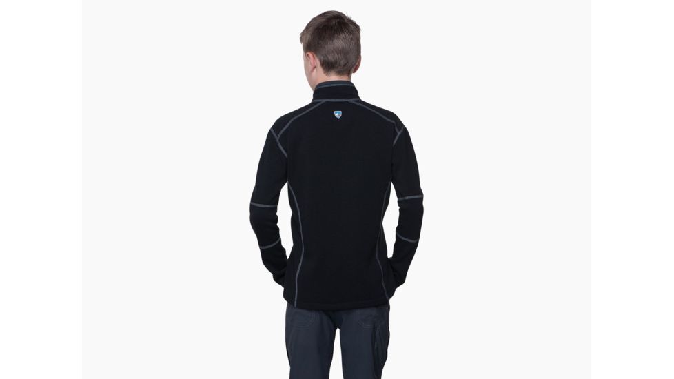 Kuhl Revel 1/4 Zip - Kids, Black/Steel, Large, 3507-BKST-L