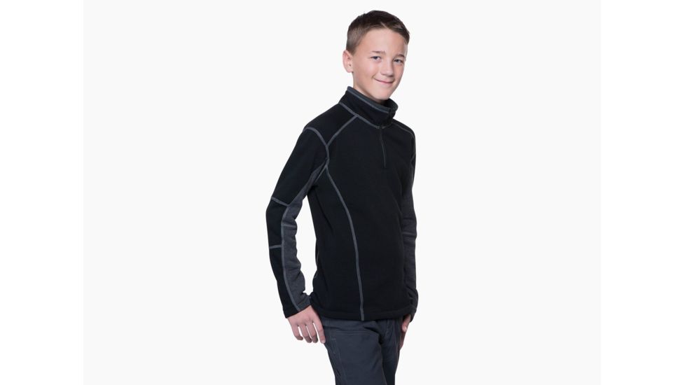 Kuhl Revel 1/4 Zip - Kids, Black/Steel, Large, 3507-BKST-L