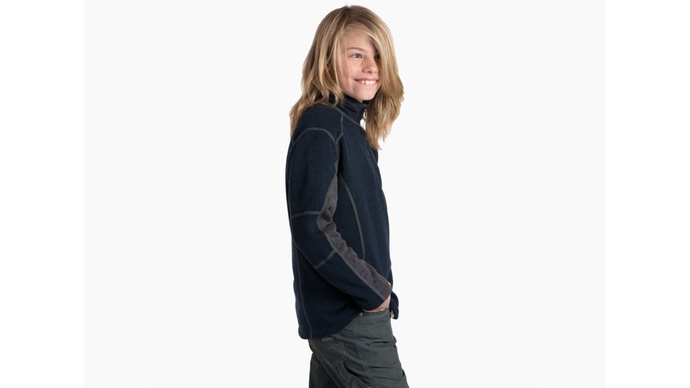 Kuhl Revel 1/4 Zip - Kids, Mutiny Blue/Steel, Large, 3507-MBST-L