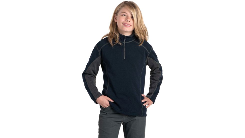 Kuhl Revel 1/4 Zip - Kids, Mutiny Blue/Steel, Large, 3507-MBST-L