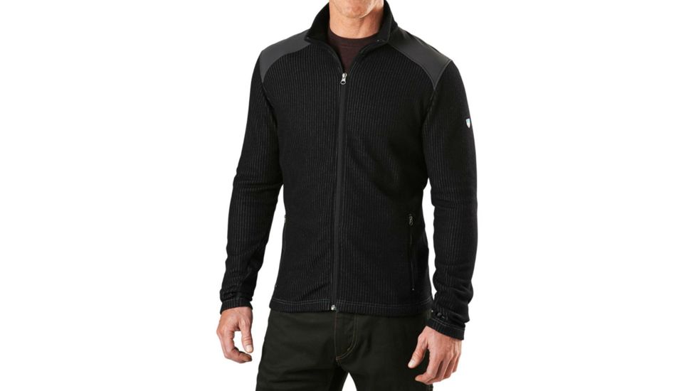 Rival Full ZIp Sweater - Mens-Jet Black-Small