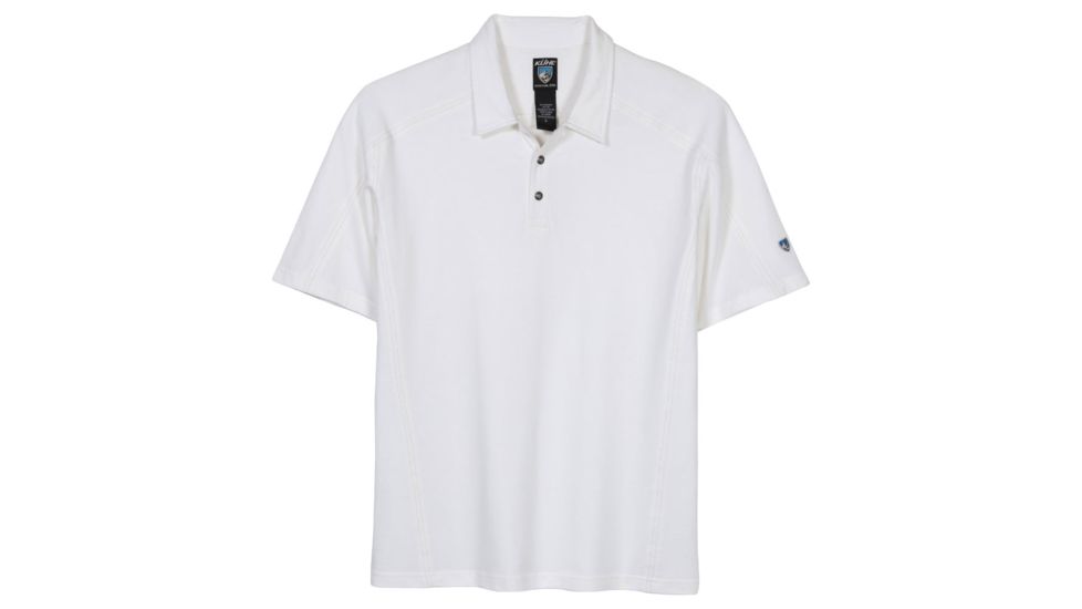 Skor Short Sleeve Polo Shirt - Mens-White-Large