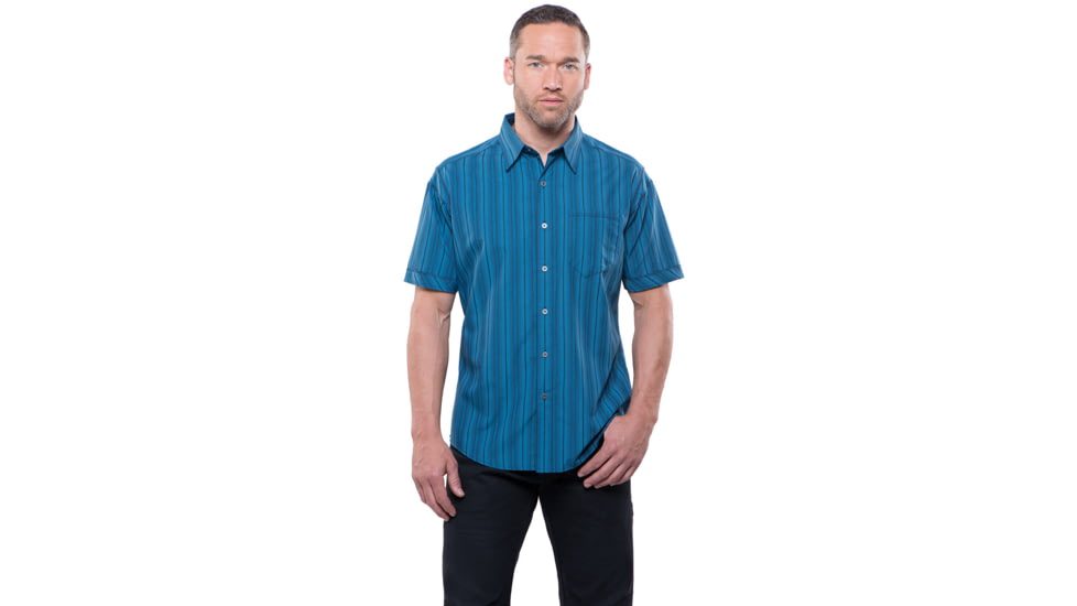 The Bohemian Short Sleeve Shirt - Mens-Shadow Blue-Small