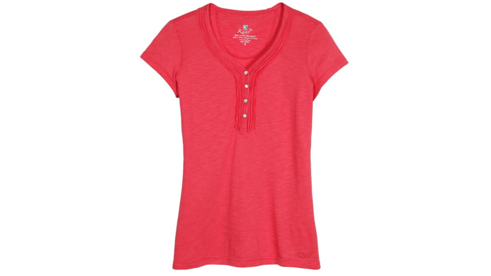 Kuhl Vega Henley Short Sleeve Shirt - Womens-Watermelon-Large