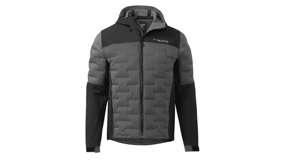 KUIU Axis Thermal Hybrid Hooded Hunting Jacket Black-Gunmetal in Black Gunmetal Size 3XL E932EF8E, Black Gunmetal, 3XL, Adult, Male, 8040315289758