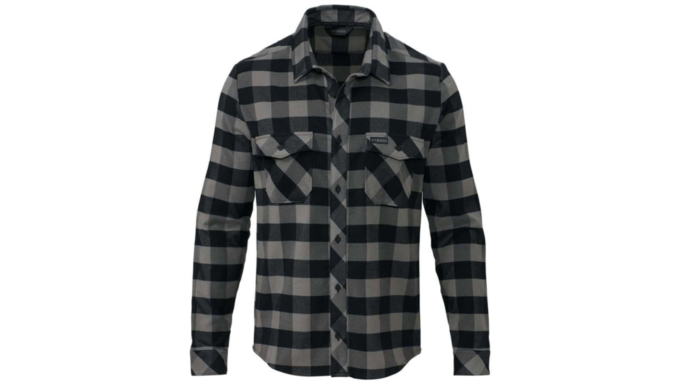 Kuiu Base Camp HW Flannel Shirt - Mens, Grey Plaid, XL, 98024-GP-XL