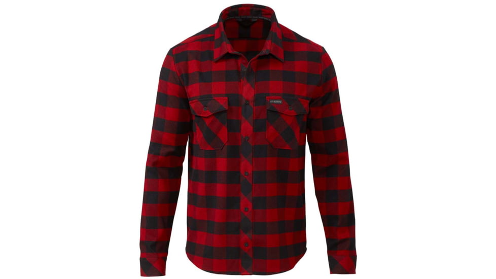 Kuiu Base Camp HW Flannel Shirt - Mens, Red Plaid, XL, 98024-DR-XL
