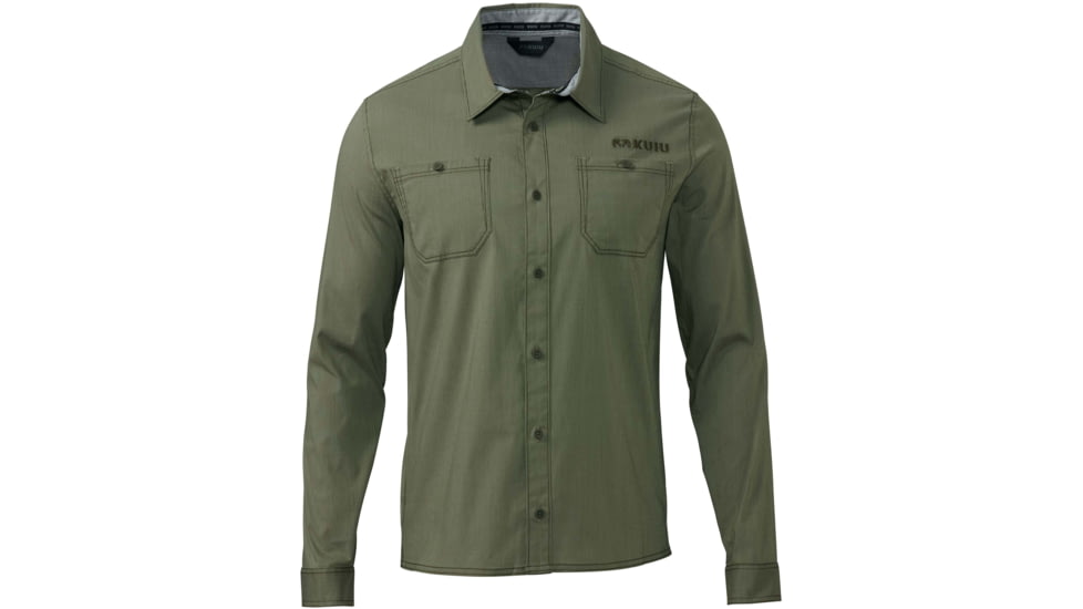 Kuiu Basin Long Sleeves Hunting Shirt - Mens, Heathered Olive, 3XL, 98088-OL-3XL