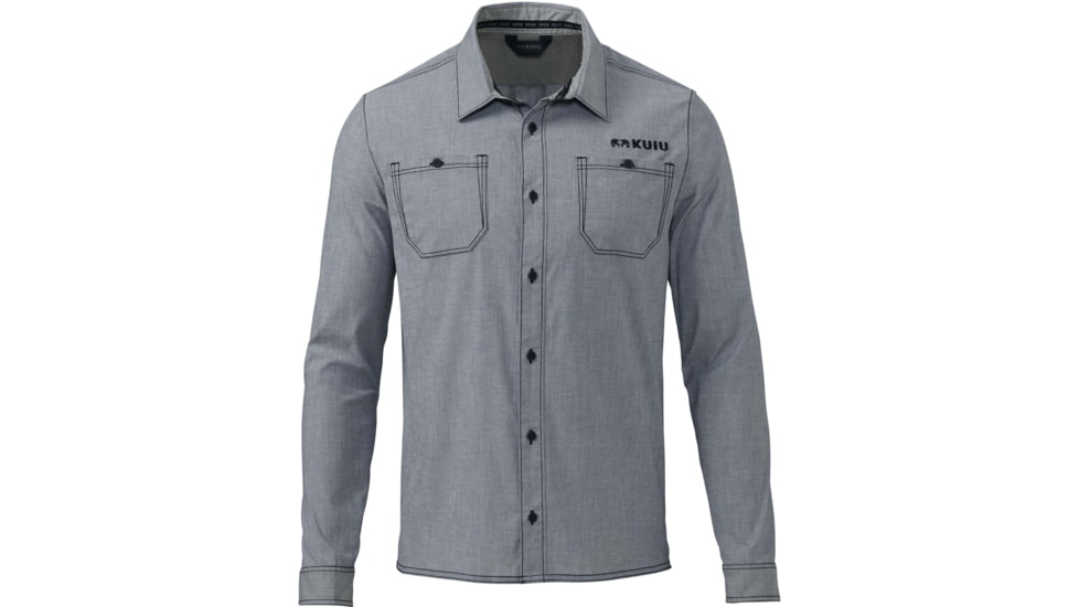 Kuiu Basin Long Sleeves Hunting Shirt - Mens, Heathered Steel Blue, 3XL, 98088-SB-3XL