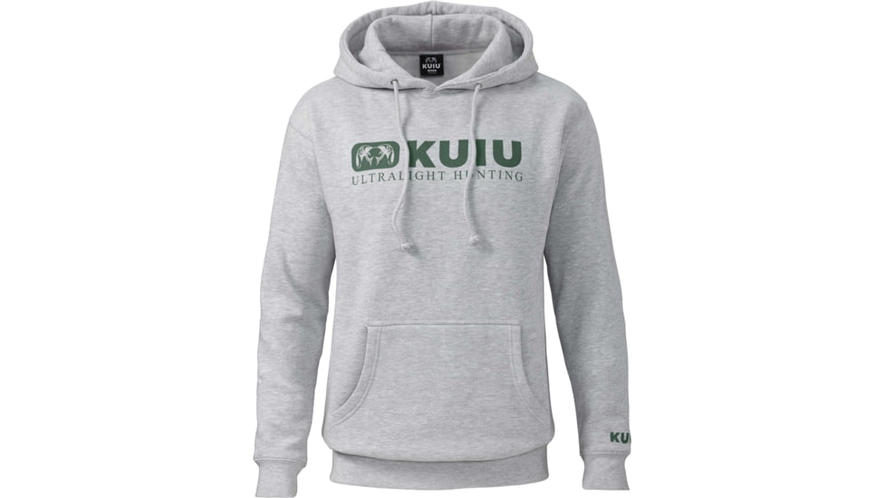 Kuiu Block Logo Hoodies - Mens, Heather Grey, 3XL, 14180-HG-3XL