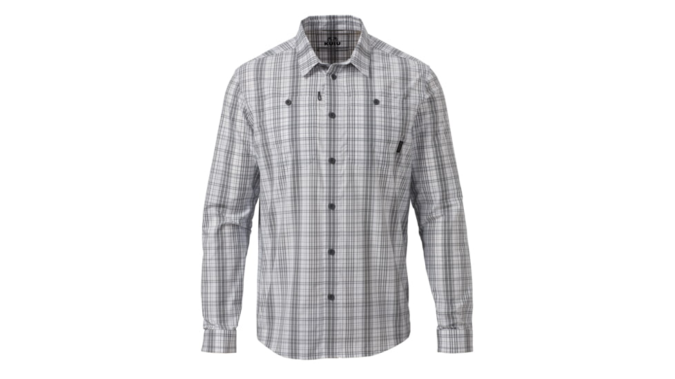 KUIU Borrego Long Sleeves Hunting Shirt in Granite Plaid Size 3XL C20339E3, Granite Plaid, 3XL, Polyester, Adult, Male, 8149191655582