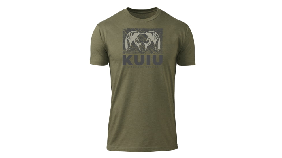 Kuiu KUIU Distressed Box Logo T-Shirt in Military Green Size 3XL, Military Green, 3XL, Cotton, Adult, Male, 7749037818014