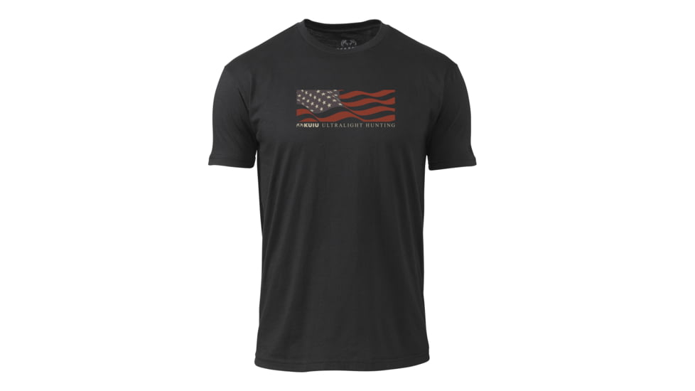 Kuiu KUIU Flag Logo T-Shirt in Black Size 3XL, Black, 3XL, Cotton, Adult, Male, 8189028139166