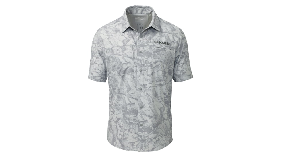 Kuiu KUIU Mesa Vented Short Sleeves Snap Shirt Gritstone in Lunar Gritstone Size 3XL, Lunar Gritstone, 3XL, Polyester, Adult, Male, 8224485572766