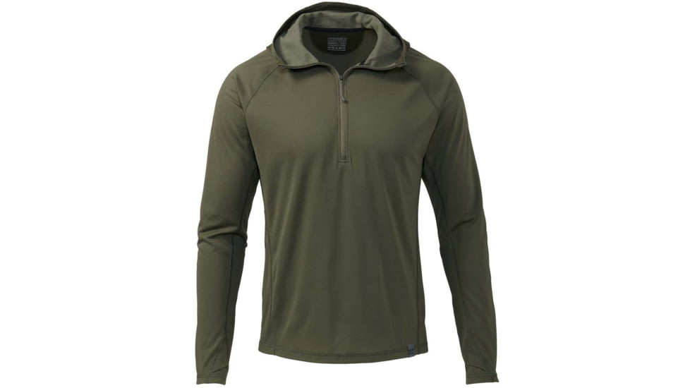 Kuiu Peloton 97 Fleece Zip-T Hoodie - Mens, Ash, L, 20031-AS-L