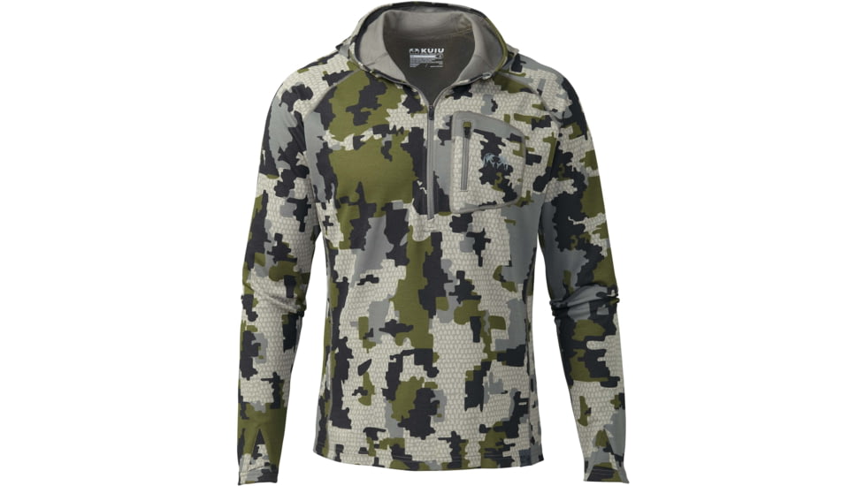 Kuiu Pro 200 Zip-T Hunting Hoodies - Mens, Verde, Small, 22004-V2-S