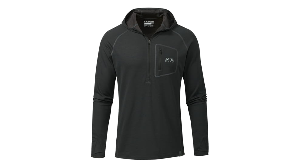 KUIU PRO Merino 200 Zip-T Hunting Hoodie in Black Size 3XL 95CD3699, Black, 3XL, Merino, Adult, Male, 8213458157726