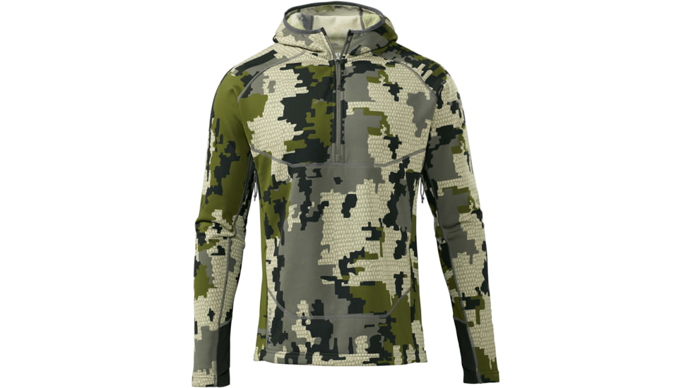 Kuiu StrongFleece Hybrid 260 Zip-T Hunting Hoodies - Mens, Verde, Small, 40029-V2-S