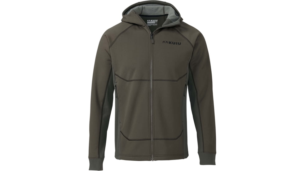Kuiu Strongfleece Hybrid 280 Full Zip Hunting Hoodies - Mens, Ash, Small, 40034-AS-S
