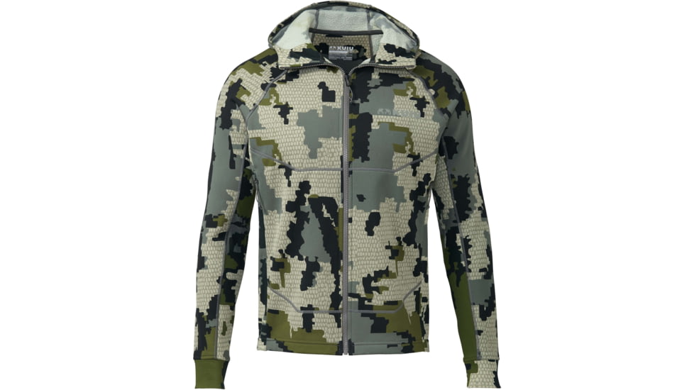 Kuiu Strongfleece Hybrid 280 Full Zip Hunting Hoodies - Mens, Verde, Small, 40034-V2-S