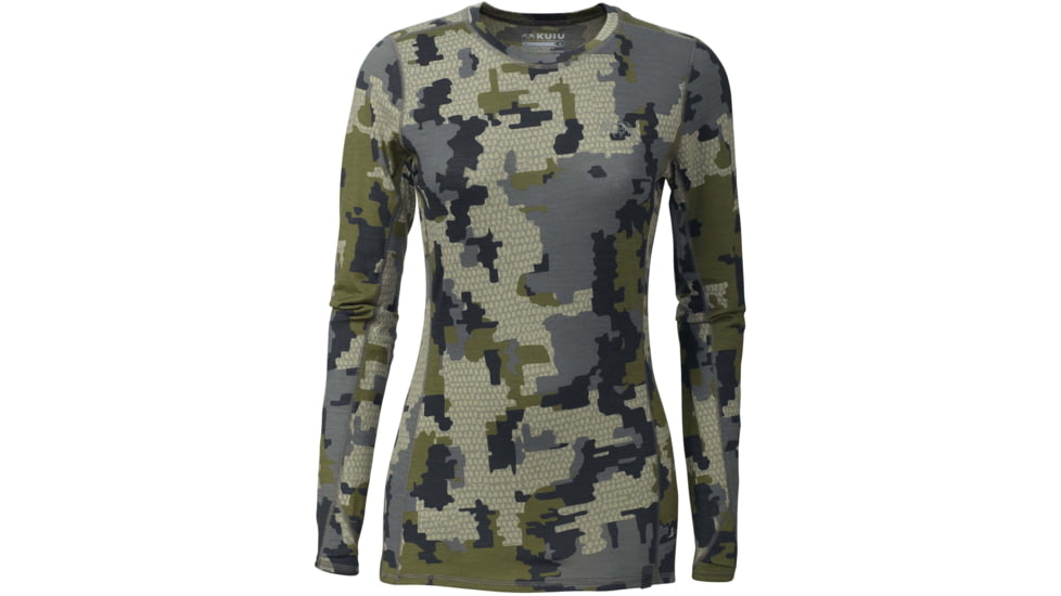 Kuiu ULTRA 145 Long Sleeves Crew Hunting Shirt - Womens, Verde, XL, 98067-V2-XL