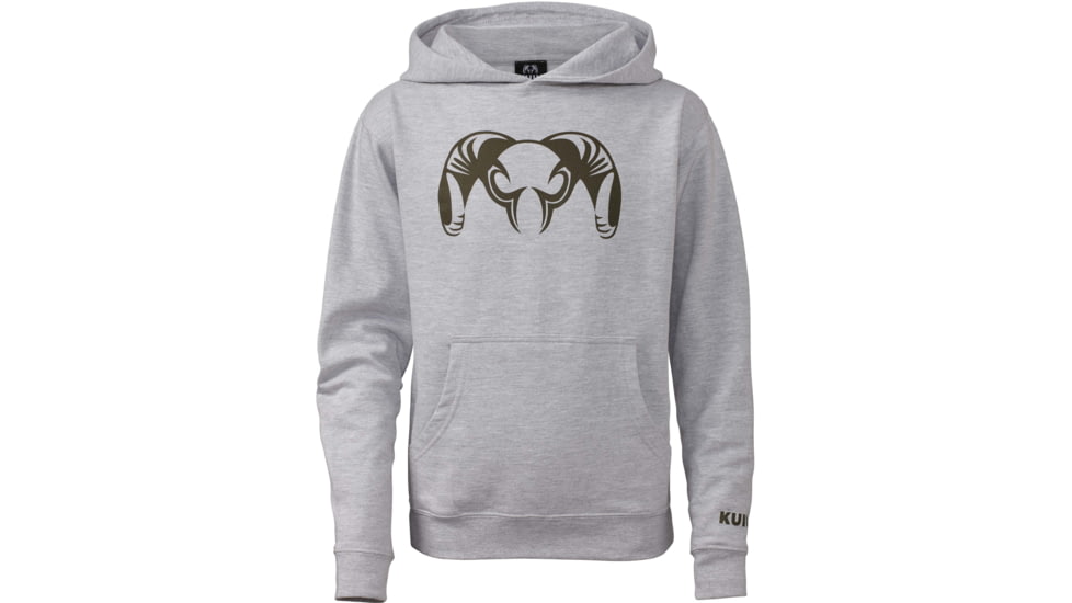 Kuiu Youth Big Ram Hoodies, Heather Grey, XL, 14186-HG-XL