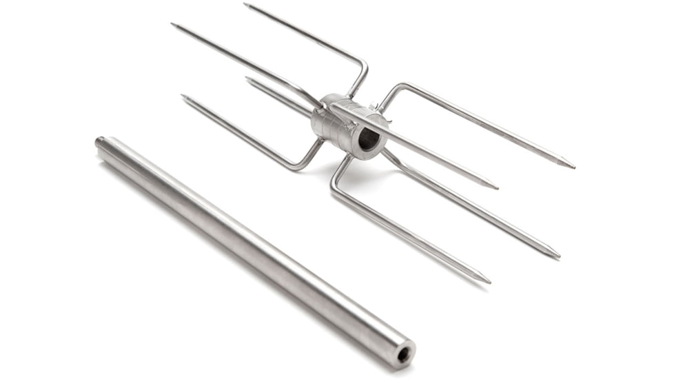 L.B.Spinner Extension Rod + Double Hot Dog Fork, Silver, LB119