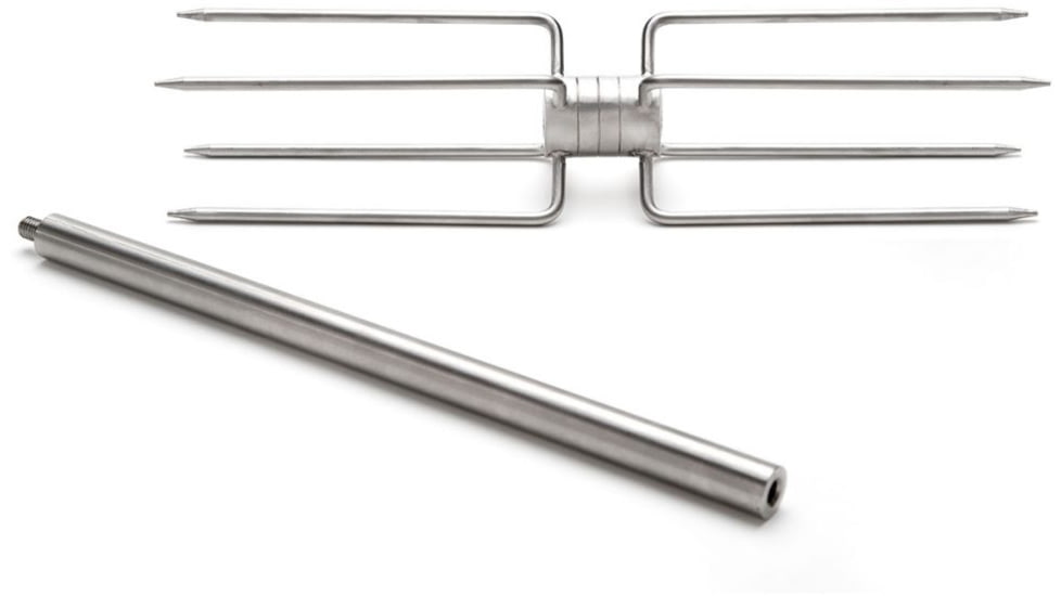 L.B.Spinner Extension Rod + Double Hot Dog Fork, Silver, LB119