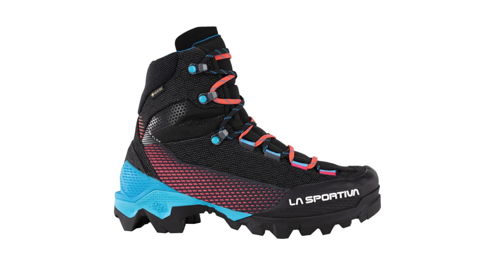 La Sportiva Aequilibrium ST GTX Mountaineering Shoes - Womens, Black/Hibiscus, 39, Medium, 31B-999402-39
