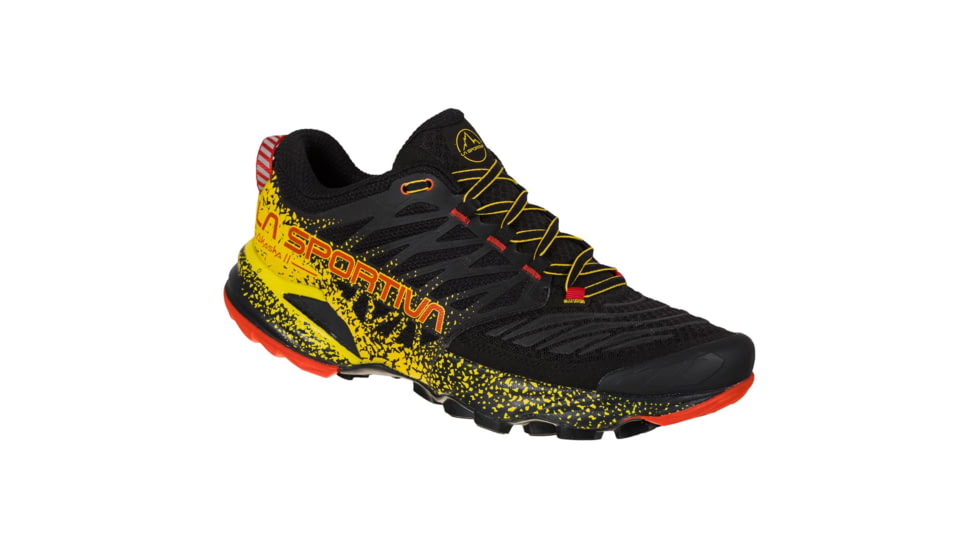 La Sportiva Akasha II Road Running Shoes - Men's, Black/Yellow, 45.5, 56A-999100-45.5
