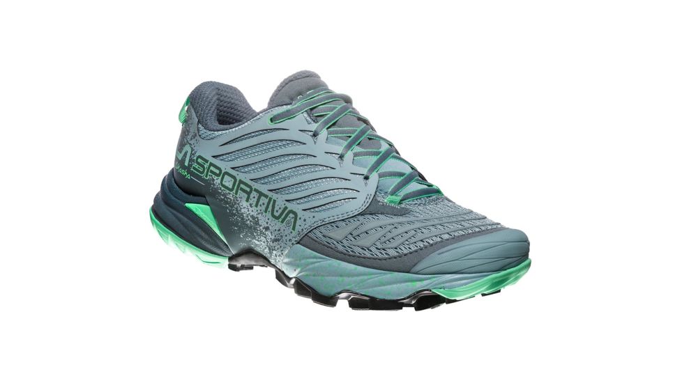 La Sportiva Akasha Trail Running Shoe - Womens, Stone Blue/Jade Green, 42, 26Z-904704-42