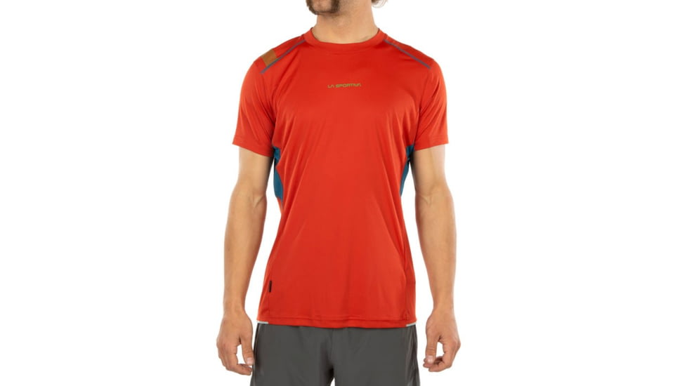La Sportiva Blitz T-Shirt - Mens, Saffron/Space Blue, Large, J72-313623-L