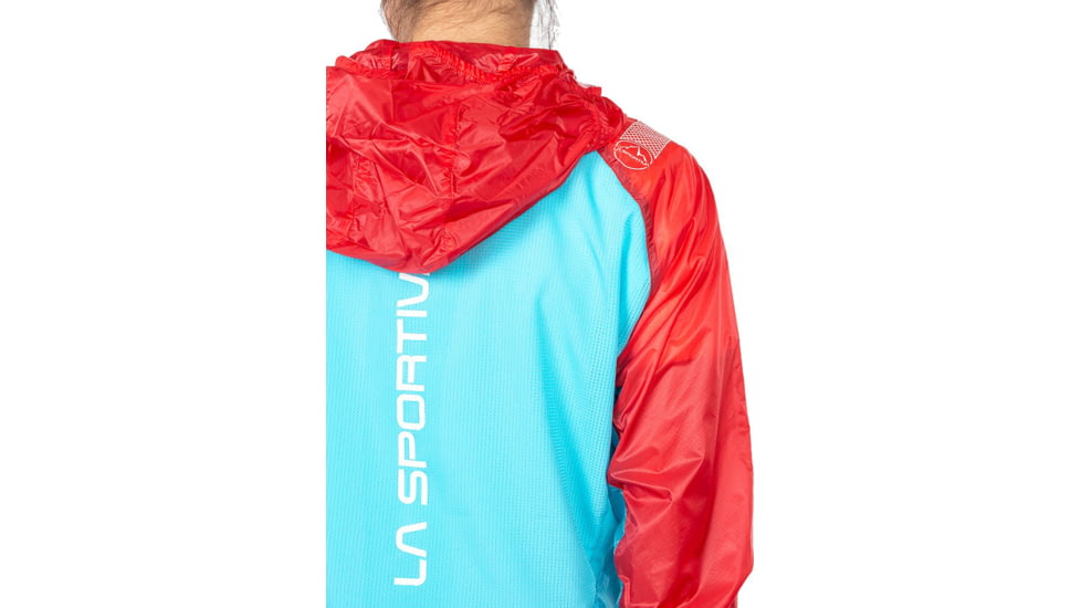 La Sportiva Briza Windbreaker Jacket - Womens, Malibu Blue/Hibiscus, Large, Q09-602402-L