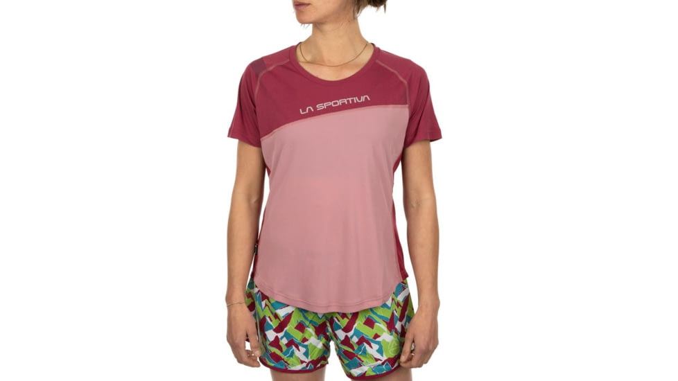 La Sportiva Catch T-Shirt - Womens, Blush/Red Plum, Large, K85-405502-L