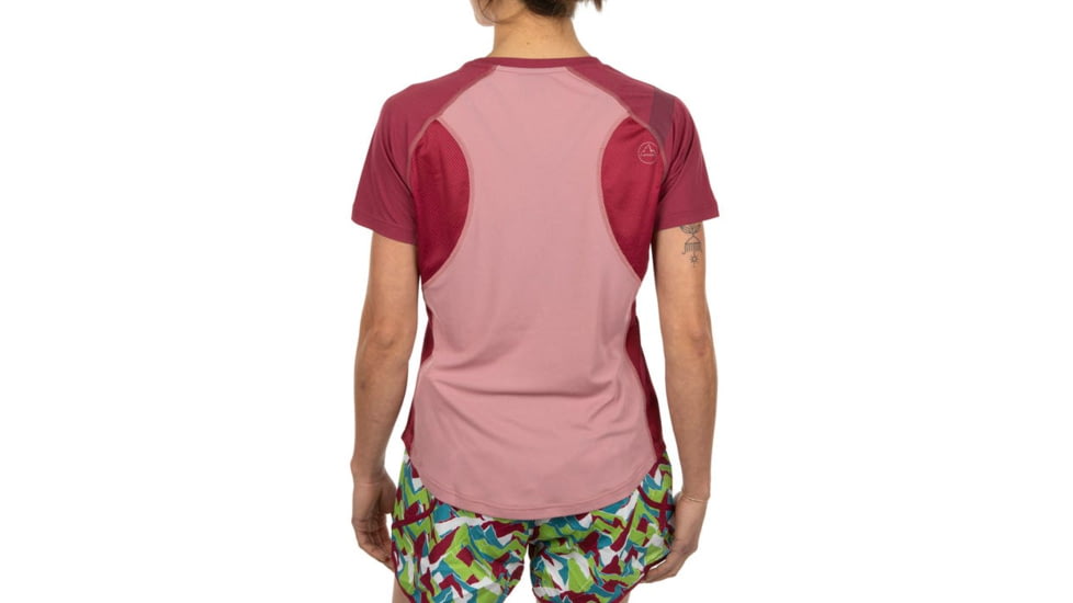 La Sportiva Catch T-Shirt - Womens, Blush/Red Plum, Large, K85-405502-L