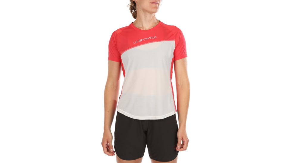 La Sportiva Catch T-Shirt - Womens, White Hibiscus, Extra Small, K85-000402-XS