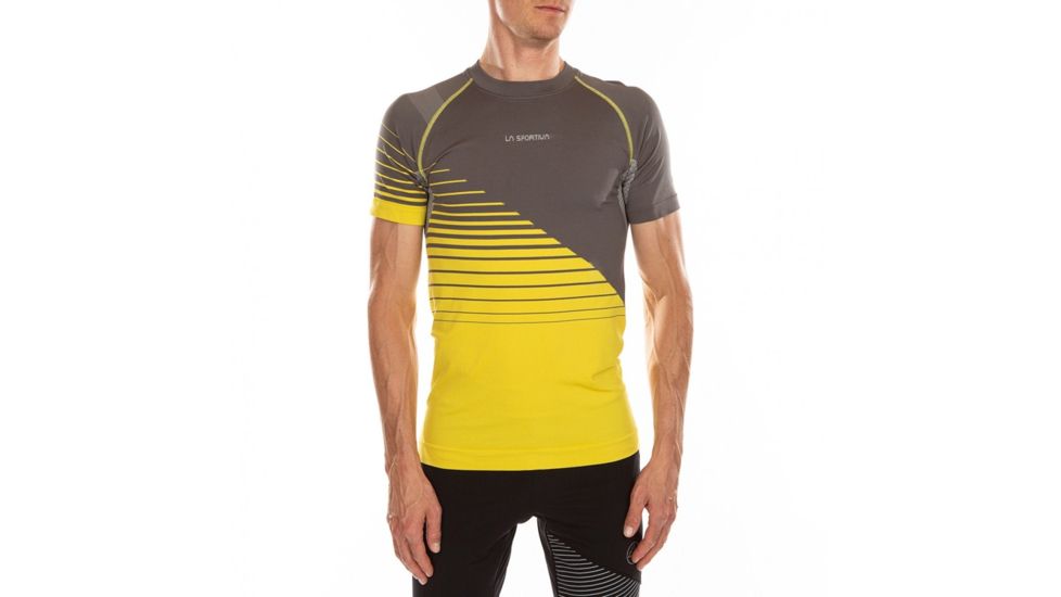 La Sportiva Complex T-Shirt, Mens, Carbon/Yellow, Small, J87-900100-S