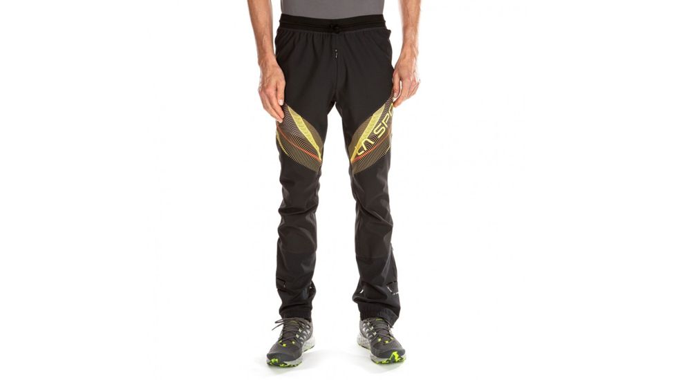 La Sportiva Dedication Pant, Mens, Black/Yellow, Large, L10-999100-L