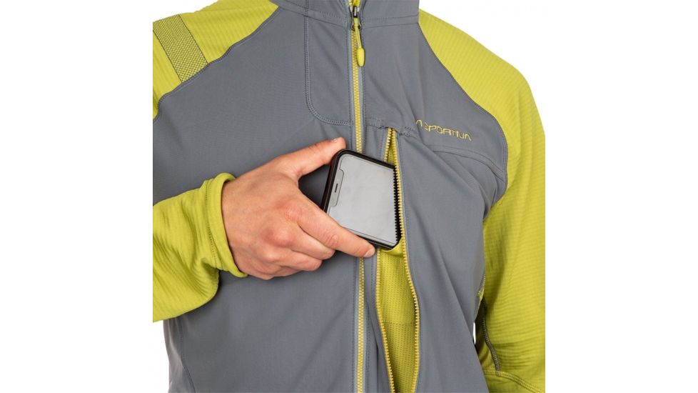 La Sportiva Defender Jacket - Mens, Steel/Kiwi, Medium, L24-908713-M