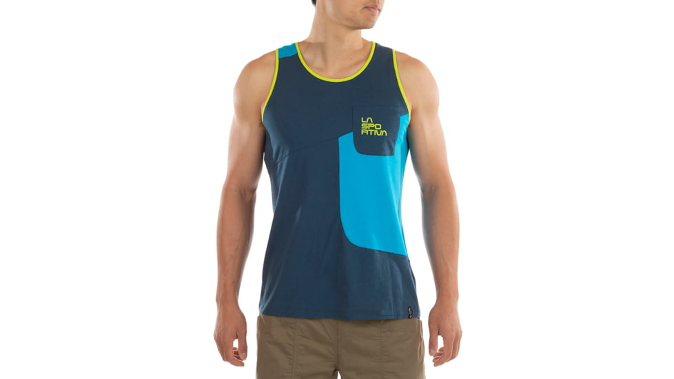 La Sportiva Dude Tank - Mens, Storm Blue/Maui, Medium, N43-639637-M