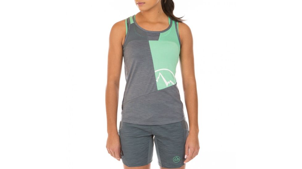 La Sportiva Earn Tank - Women's, Slate/Jade Green, Large I85-903704-L